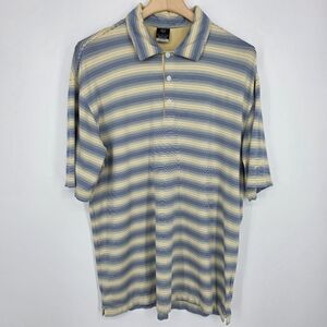 Nike Dri-FIT UV Striped Polo Shirt      Blue and Yellow Size L.
